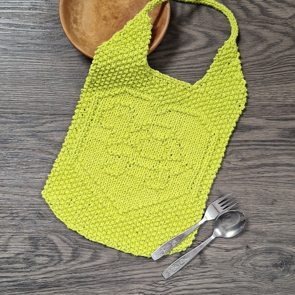 Hand Knit Baby Bib 🐢